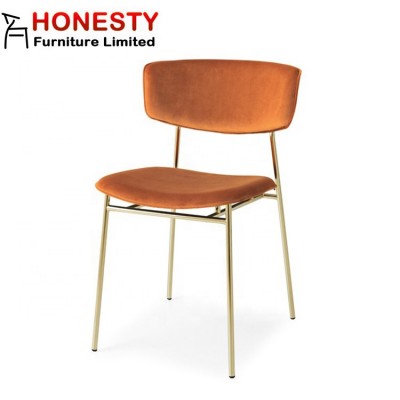 HC230 Wholesale Cheap Modern Restaurant Coffee Shop Metal Leather Fabric No Arm Stackable Dining Room Chair