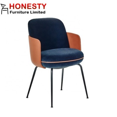 HC223 Hotel Restaurant Dining Room Nordic Designer Luxury Metal Cheap Modern Upholstered Leather Velvet Mervyn Dining Chair