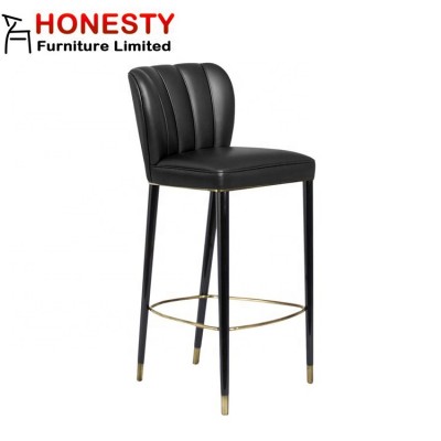 ST026 Wholesale Restaurant Kitchen Furniture Cheap Solid Wood Modern Upholstered Leather High Daly Bar Counter Stool Chair