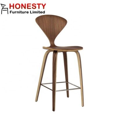 HX5052 Mid Century Modern Furniture 4 Legged Home Center Kitchen Bentwood Wooden Bar Stool Supplier