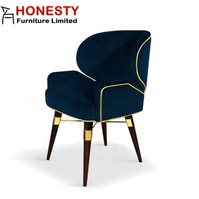 HC247 Wholesale Home Goods French Design XV Style Luxury Designer Modern Upholstered Dining Room Solid Wood Louis Chair with Arm